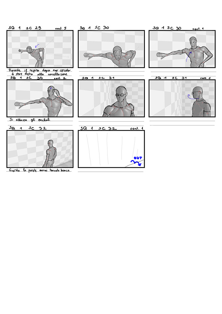 Fifth page of the original storyboard for Artifex