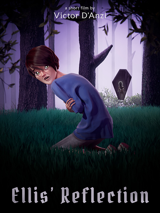 Poster for Ellis' Reflection, 3D-animated short film by Victor D'Anzi, Vickytor, CG generalist and 3D animator based in New York.