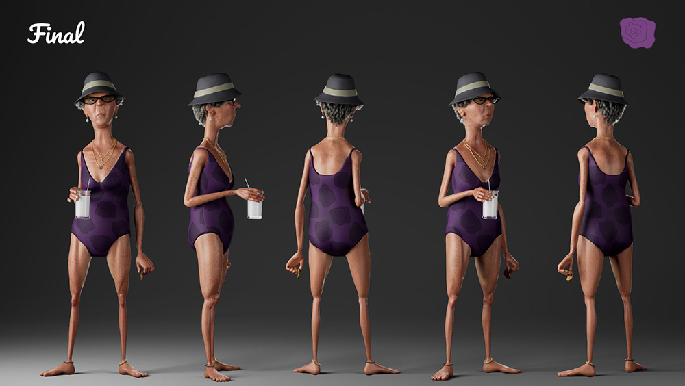 Victor's Granny model rendered from different perspectives.